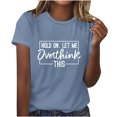 thumbnail image 4 of Qiopertar Mode Femmes T-Shirt Décontracté à Manches Courtes Col Rond Imprimé Blouse Tops Grandes Économies de Vacances! Offres de la Semaine Liquidation, 4 of 5