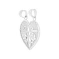 thumbnail image 2 of 14k Gold White Rhodium, Sharing Heart Rose Te Amo Pendant Charm 20mm NO Necklace, 2 of 7