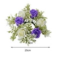 thumbnail image 5 of Hadanceo Artificial Rose Candle Ring Pillar Candles Greenery Flower Wreath Seasonal Candle Ring for Wedding Centerpiece Holiday Decor,White, 5 of 8