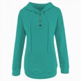 thumbnail image 5 of Towmus Half Boutton Womens Hoodies Drawstring Hooded Sweatshirts for Woman Long Sleeve V Neck Solid Color Pullover Tops With Pocket, 5 of 7