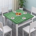 thumbnail image 3 of Green White Checkerboard Checkered Pattern Square Fitted Tablecloth with Elastic Edge,Square Table Cover,Washable Elastic Table Cover for Home Kitchen Party Decor 34"x34", 3 of 6