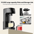 thumbnail image 4 of Ice Cream Maker, 11-in-1 Frozen Treat Maker for Gelato, Sorbet, Milkshakes, Mix-ins, 3 pcs 19oz Pints, Brushless Motor, Ice Cream Recipes, 4 of 10