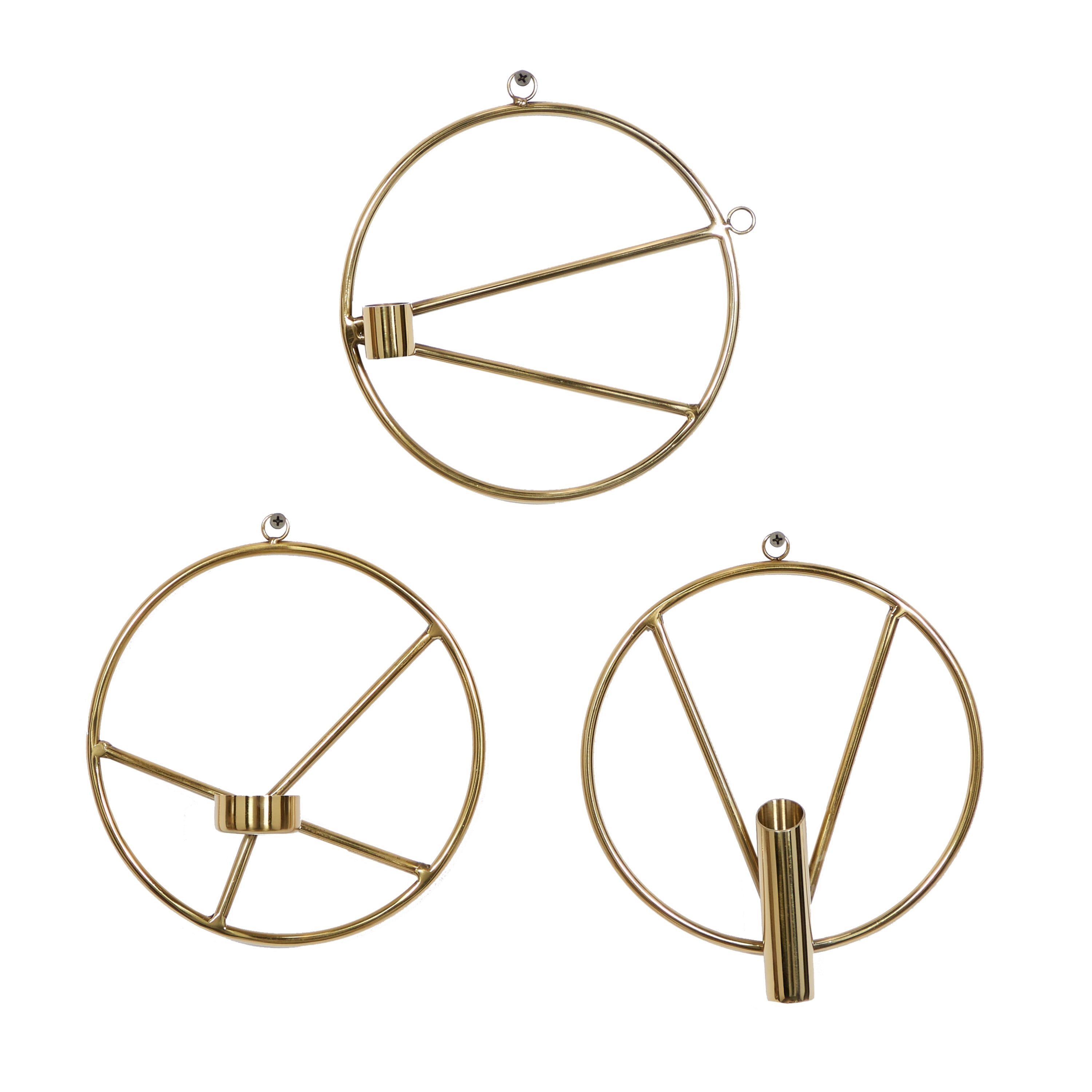 DecMode 8"W, 8"H Modern Wall Sconce, Gold, 3 - Pieces