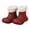 Red, variant on LYHaoo Warm Boots for Girls Kids Rain Boots For Girls Winter Snow Boots With Warm Comfortable Rubber Booties Toddler Outdoor Play Shoes Sizes 9.5 Brown(3-3.5 Years)