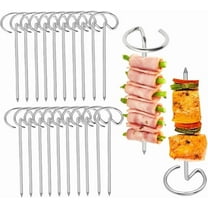 ABCISI Metal Skewers,Stainless Steel Standing Kebab Skewers Air Fryer Skewers,Reusable BBQ Accessories Vertical Skewer Sticks for Fruit Meat BBQ Kabob,18 Pieces,4Inches