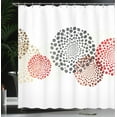 thumbnail image 4 of Ambesonne Abstract Shower Curtain, Circled Modern Dots, 69"Wx75"L, Maroon Grey Red, 4 of 5