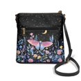 thumbnail image 2 of Kuiaobaty Butterfly Flower Moon Print Women's Crossbody Bag, Trendy Multi Pockets PU Leather Messenger Handbag Crossbody, Large Capacity Sling Purse with Adjustable Strap for Travel, 2 of 7