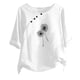 thumbnail image 1 of Blusas de Manga Corta para las Mujeres Impreso Cuello Redondo Camiseta, Top de Algodón de Imitación Casual para el Hogar Y Diario, 1 of 4