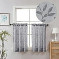 thumbnail image 1 of ASWZXCFGV Mila Natural Kitchen Curtains 2 Panels  Small Window Curtains for Living Room Bathroom Laundry Basement  Modern Rod Pocket Light Filtering Jacquard Leaf Curtain  30Wx24L inches, 1 of 9