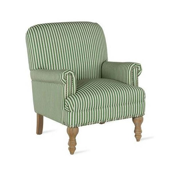 Woven Paths Jaya Accent Chair in Green Stripe