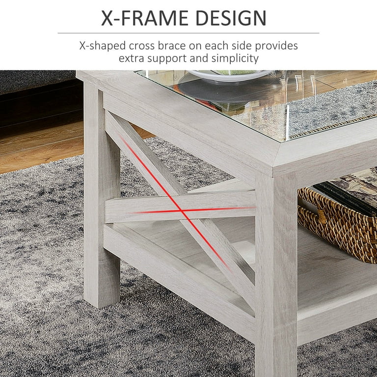 Small table with clearance shelves underneath