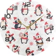 thumbnail image 5 of GZHJMY Christmas Penguin Wall Clock, Silent Non Ticking Battery Operated Creative Decorative Round PVC Clock for Kitchen, Living Room, Bathroom, Home School Office Decor, 10 Inch, 5 of 7