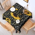 thumbnail image 2 of Black Sunflower Word Pattern Square Tablecloth,Waterproof Square Table Cover,Wipeable Spillproof Washable Table Cover for Home Kitchen Party Decor 52"x52"(132x132cm), 2 of 6