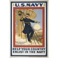 thumbnail image 2 of Henry Alexander Ogden 17x24 Gold Ornate Framed and Double Matted Museum Art Print Titled - U.S. Navy-Help Your Country-Enlist in the Navy (1917), 2 of 4