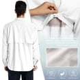 thumbnail image 5 of POENTAB Mens White Button Down Shirts Casual Solid Color Long Sleeve Lapel Dress Shirt Work Tops Outdoor Clothing Outfits, 5 of 9