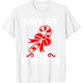 thumbnail image 1 of Candy Cane Sweet But Twisted Funny Christmas Camiseta de manga corta, 1 of 2