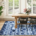 thumbnail image 2 of Haperlare Area Rugs Moroccan Blue Rug Low Pile Area Rug Distressed Non Slip Floor Mat, 8' x 10' Blue, 2 of 7