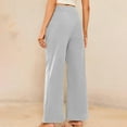 thumbnail image 5 of Fewfanhot Womens Pants Casual High Waisted Double Buttoned Stretchy Loose Fit Wide Leg Pants with Pockets, 5 of 7