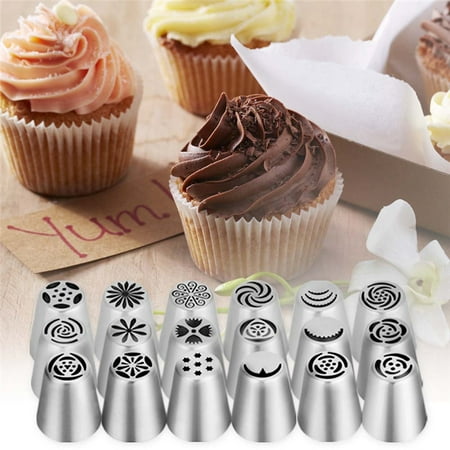 20 Pcs Russian Nozzles Flower Piping Tips With 20 Disposable