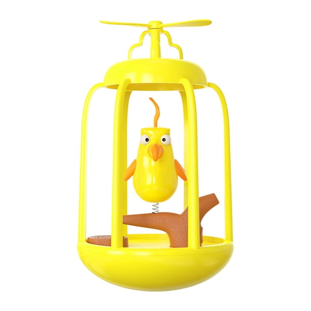 Juguete giratorio para gatos, juguete interactivo con sonido para gatos, juego de juego, jaula para pájaros, accesorios para mascotas Amarillo