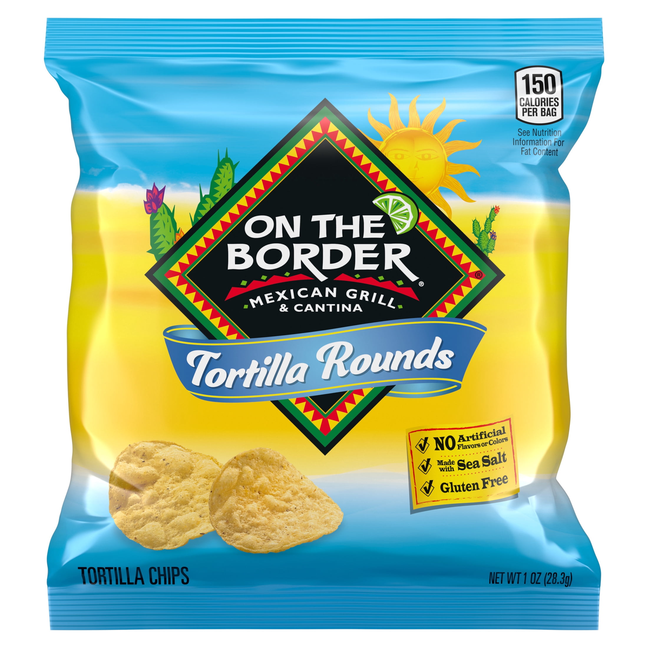 On The Border Tortilla Chips Rounds Variety Pack, 1 oz, 18 Count Box