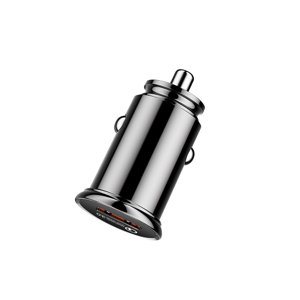 Chargeur de voiture Mini Chargement rapide 3.1A QC3.0 USB Adaptateur de chargeur automatique pour téléphone mobile-Noir
