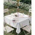 thumbnail image 2 of Square Outdoor Tablecloth with Umbrella Hole Beige Painting Floral Outside Table Cloth Waterproof Patio Table Cover Farmhouse Flowers Classic Zipper Tablecloths for Picnic Party Camping 60x60 Inch, 2 of 8