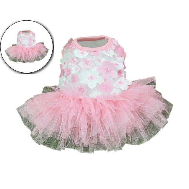 Dvruxg Robe de Princesse Printemps Été pour Animaux de Compagnie Lapins Chien Chat Mignonne Décoration Robe Jupe Costumes pour Animaux (Rose)