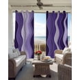 thumbnail image 4 of Abstract Purple Moire Blackout Curtains 63 Inches Length, Gradient Coastal Ocean Geometric Waves Window Treatment Thermal Insulated Drapes for Bedroom Living Room 2 Panels 84x63 Inches, 4 of 8