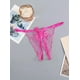 thumbnail image 4 of 4 tangas sexys con lazo decorativo, tirantes finos sin entrepierna, estampado floral de rosas, lencería íntima para mujer., 4 of 5