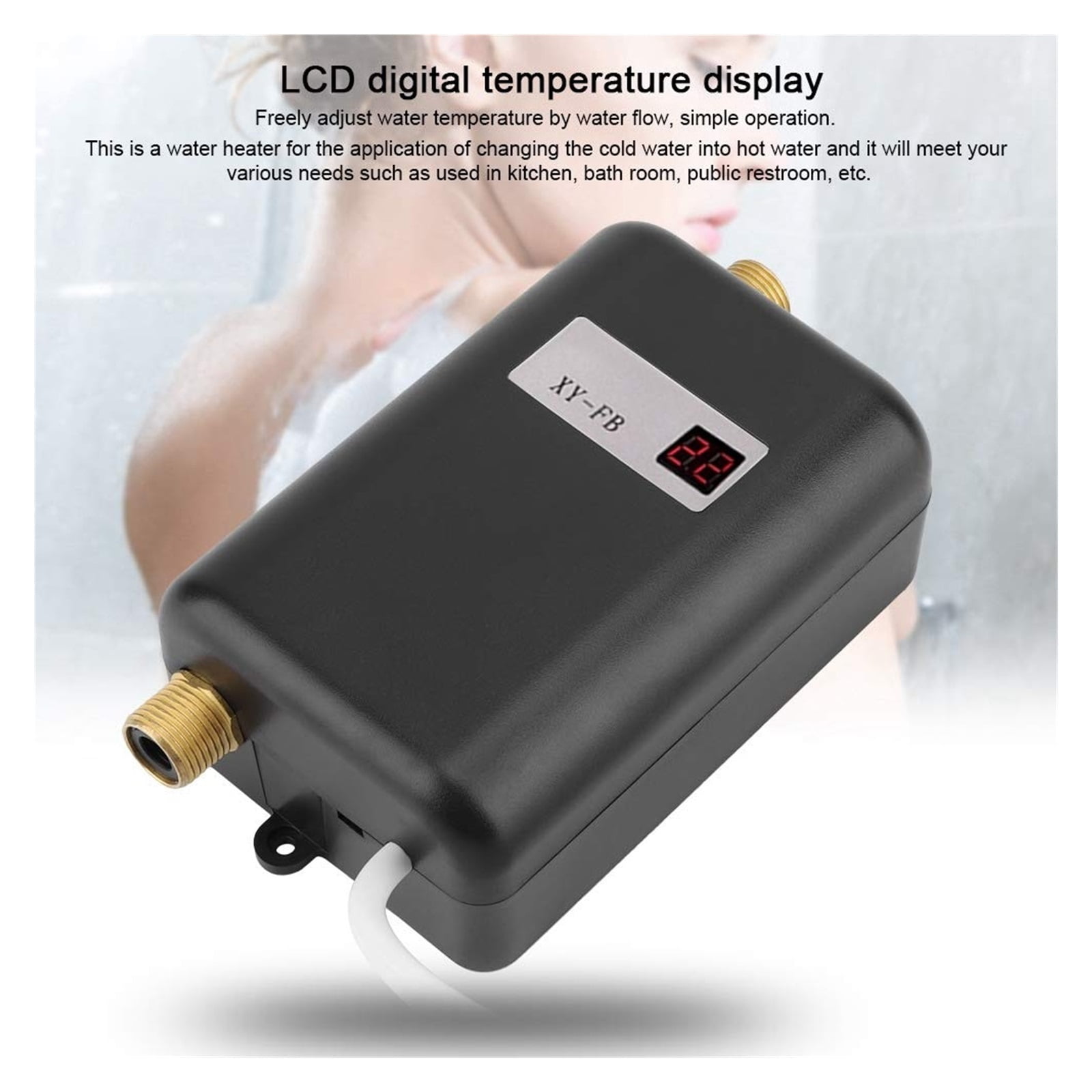 3800W Instantaneous Mini Water Heater Instant Electric Tankless Water Heater Instant Electric Water Heating Shower ,Safety Protections