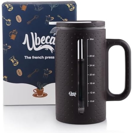 The 34oz Large French Press Coffee Maker – Elegant Borosilicate Glass Carafe, Heat-Resistant & Minimalist Handle, Premium Design for Coffee, Tea & Hot Drinks – BPA-Free 1000ml Coffee Brewer