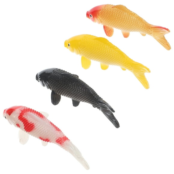 BRIGHTFUFU 4 Uds. De peces falsos coloridos, modelo de pecera, simulación decorativa, pez carpa elegante