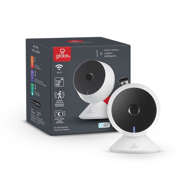 Globe Electric WiFi Smart Indoor Security Camera, No Hub Required