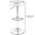 thumbnail image 3 of Gymax 1 Pce Tabouret de Bar Rond Siège en Cuir Pied Chromé Réglable Pivotant Hydraulique Noir, 3 of 8