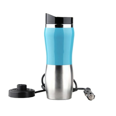 

TOTMOX 400ML Car Heating Cup Portable Electric Kettle Stainless Steel Insulated Mug Winter Travel Accessories 12V for SUV Sedan (Blue)