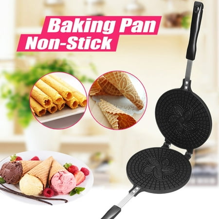 Mini Portable Waffles Pan Maker Baking DIY Non-stick Iron Egg Roll Crispy Omelet Machine Ice Cream Cone Mold Bakeware Food Cooking Cake Tool Healthy Dessert for Kitchen Home