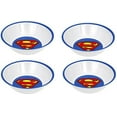 thumbnail image 2 of SUPERHERO Snack Size Melamine Plates and Bowls Sets Batman, Superman, Man of Steel, Caped Crusader (SUPERMAN LOGO Bowl Set (4)), 2 of 5