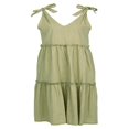 thumbnail image 4 of EIMELI Robe en Coton Lin à Lacets Couleur Unie Sans Manches Col en V, 4 of 6