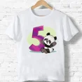 thumbnail image 3 of 2024 Camiseta de algodón con estampado de lazo y número 1-9 de panda de feliz cumpleaños para niños y niñas, divertida camiseta de dibujos animados para bebés, ropa de regalo para niños, 3 of 5