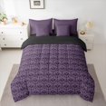 thumbnail image 2 of Feelyou Skeleton Skull Twin Bedding Sets 7pcs, Purple Mandala Damask Bedding Comforter Set, 2 of 8