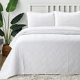 thumbnail image 2 of Cozy Line Chevron Solid White 100% Cotton Quilt Bedding Set, 3 Piece King Set, 2 of 7