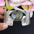 thumbnail image 2 of Labradorite Gemstone Handmade 925 Sterling Silver Cuff Bangle Adjustable, 2 of 4