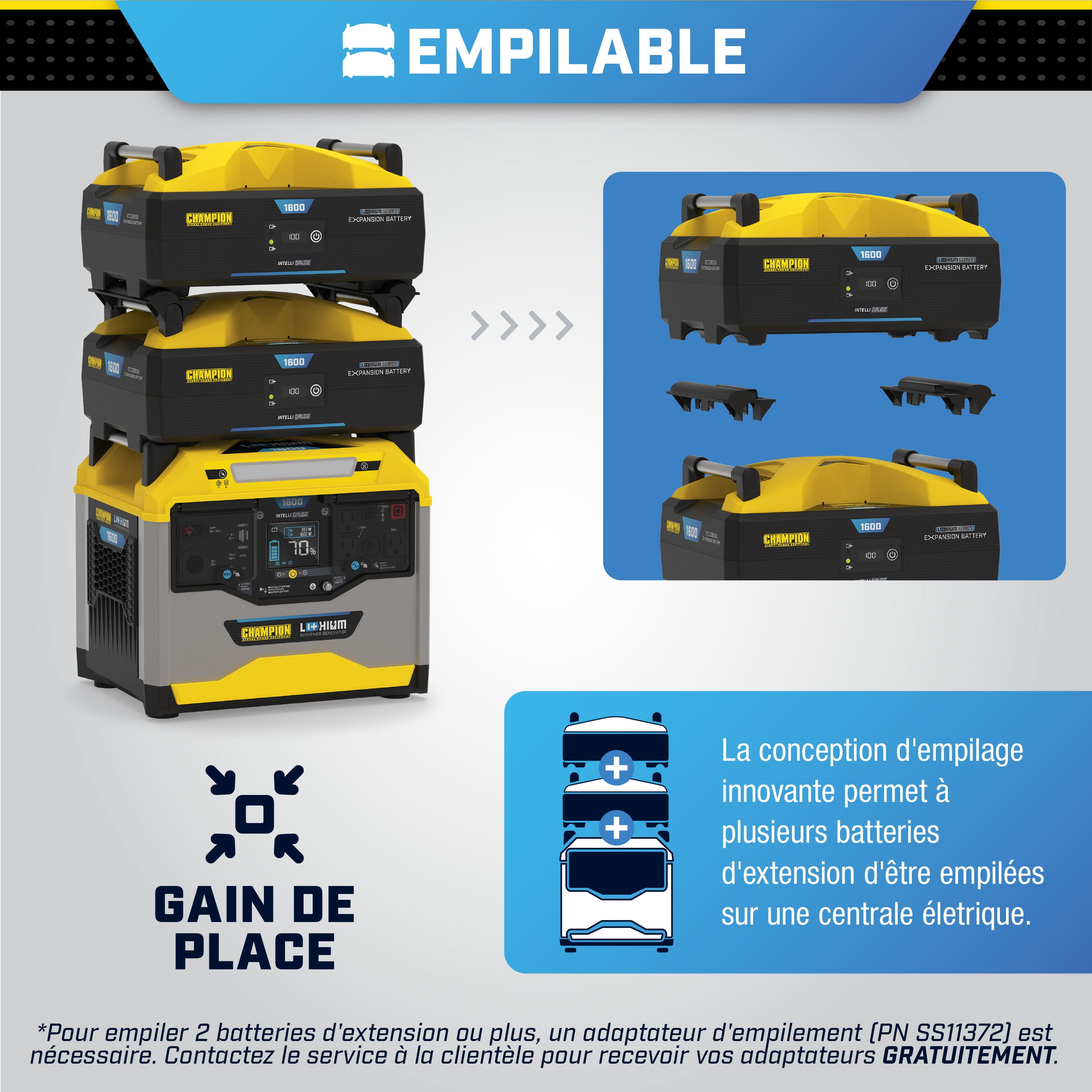 Champion Power Equipment 1638-Wh Lithium Ion Expansion Battery