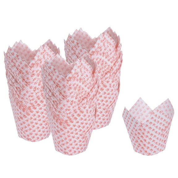 Uxcell 150Pcs Cupcake Liners Greaseproof Baking Cups Paper Cupcake Wrappers Holders, Heart-Shaped