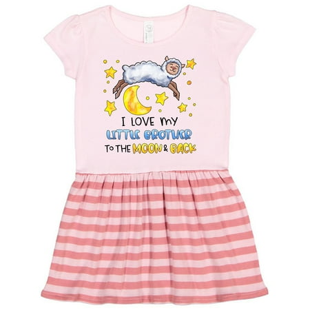

Inktastic I Love my Little Brother to the Moon and Back Cute Sheep Gift Toddler Girl Dress