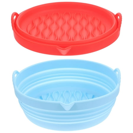 

2Pcs Supple Airfryer Liner Air Fryer Silicone Liner Silicone Air Fryer Basket Foldable Baking Cushion