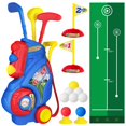 thumbnail image 1 of Set de golf Jovizo para niños y niñas de 2 a 5 años con carrito y tapete, 1 of 9