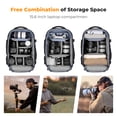 thumbnail image 7 of K&F CONCEPT Camera Backpack 25L Large Capacity Camera Bag for Photographers with Raincover Camera Case with 15.6" Laptop Compartment (Black), 7 of 7
