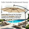 thumbnail image 6 of Outdoor Patio Umbrella Replacement Canopy 7.5ft/9ft/10ft/11ft 6/8 Ribs, Cantilever Offset Patio Umbrella Fabric Cover Resistant Waterproof Shade for Table Pool, 6 of 7